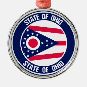Ornamento De Metal Ohio Round Emblem