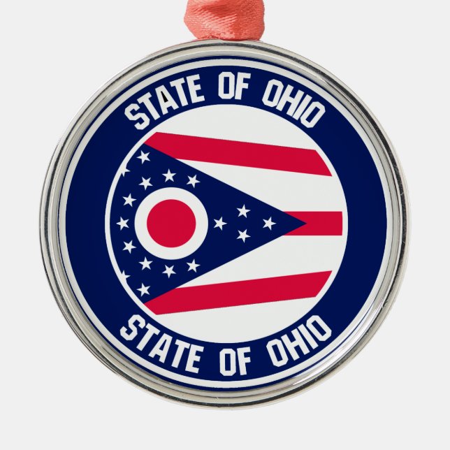 Ornamento De Metal Ohio Round Emblem (Frente)