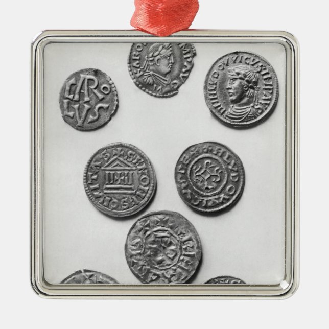 Ornamento De Metal Oito moedas de Carolingian (Frente)