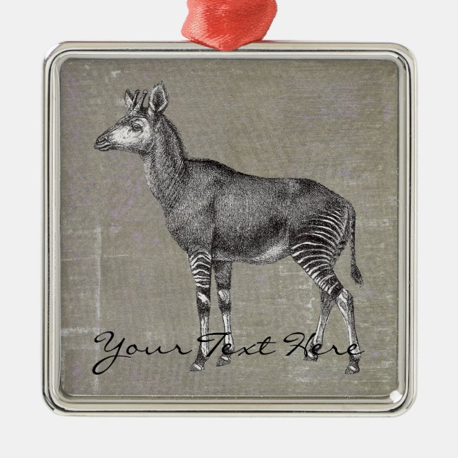 Ornamento De Metal Okapi do vintage (Frente)
