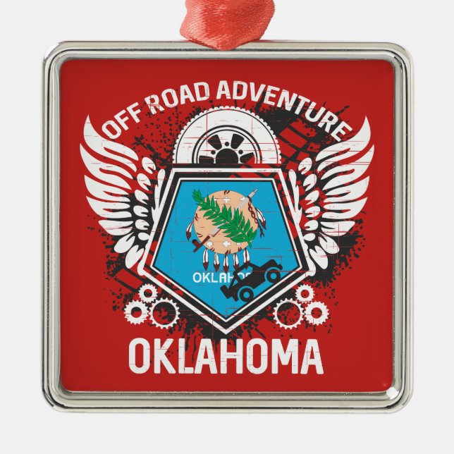 Ornamento De Metal Oklahoma Off Road Adventure 4x4 Trails Mudim (Frente)