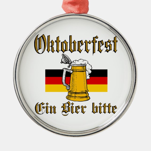 Ornamento De Metal Oktoberfest Gear (Frente)