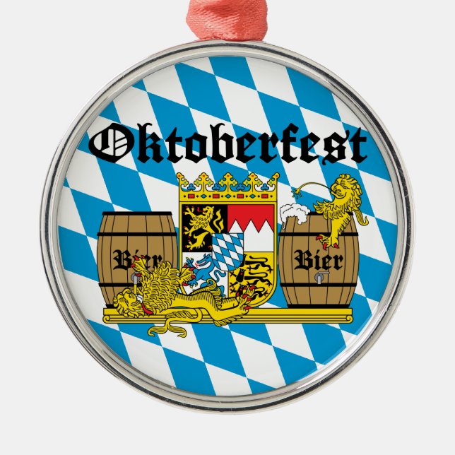 Ornamento De Metal Oktoberfest - Leones borrachos (Frente)