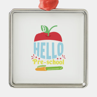 Ornamento De Metal Olá pré-escola