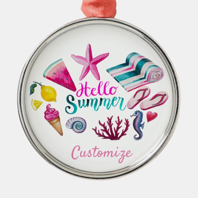 Ornamento De Metal Olá Summer Beach Thunder-Cove (Frente)
