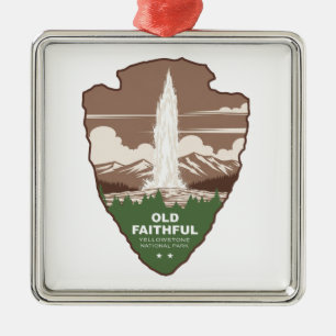 Ornamento De Metal Old Faithful Parque Nacional de Yellowstone Arrowh