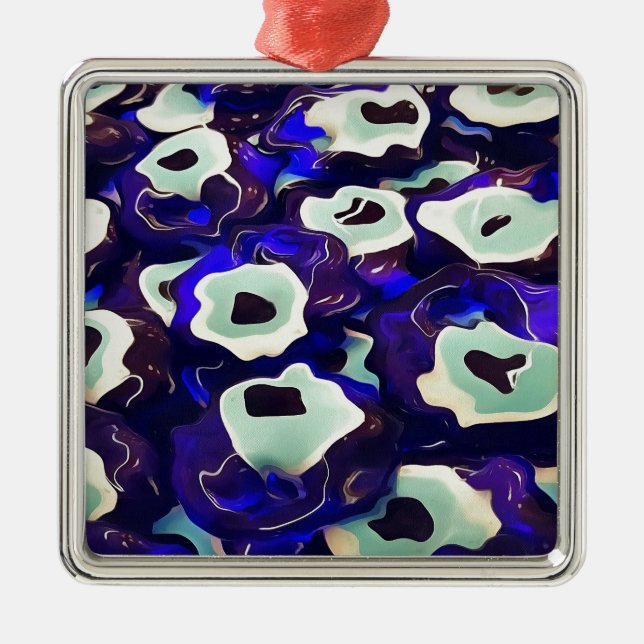 Ornamento De Metal Olhos Turcos Boncuk Formaram Arte Bizarra Amuleta (Frente)