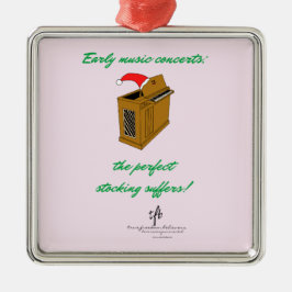 Ornamento De Metal Olivia Organ Christmas Stoking Premium Sq.