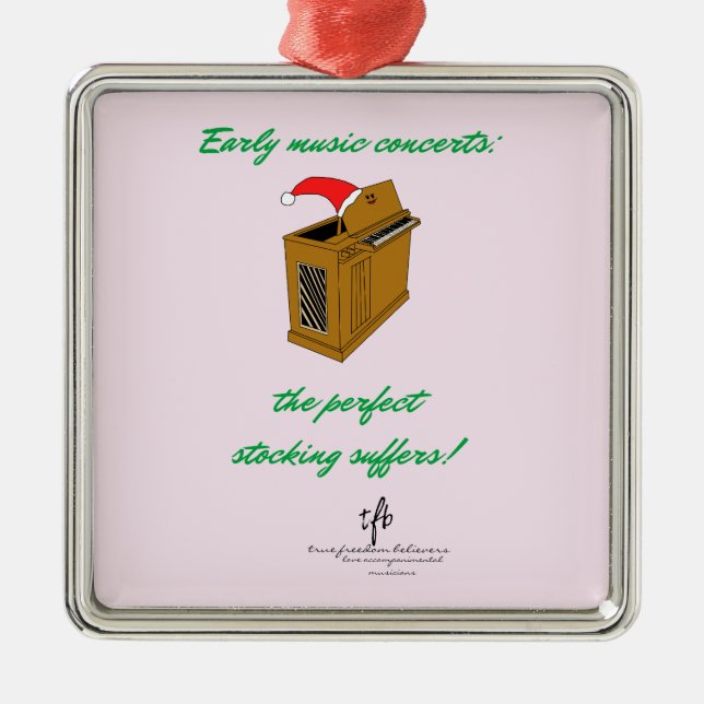 Ornamento De Metal Olivia Organ Christmas Stoking Premium Sq. (Frente)