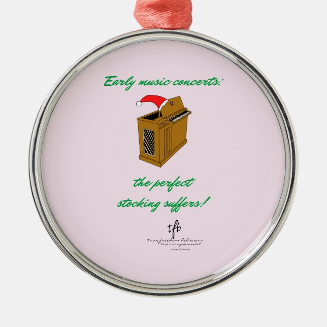 Ornamento De Metal Olivia Organ Natal Stocks Premium Round (Frente)