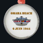 Ornamento De Metal Omaha Beach 1944<br><div class="desc">Omaha Beach: débarquement de Normandie,  6 de junho de 1944</div>