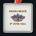 Ornamento De Metal Omaha Beach 6 junho de 1944<br><div class="desc">Omaha Beach 6 de junho de 1944,  aterrissagens na Normandia</div>