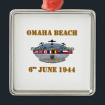 Ornamento De Metal Omaha Beach 6 junho de 1944<br><div class="desc">Omaha Beach 6 de junho de 1944,  aterrissagens na Normandia</div>