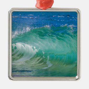 Ornamento De Metal Ondas de Praia de Verão no Oceano Azul