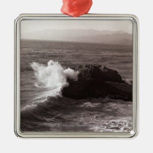 Ornamento De Metal Ondas do mar que deixam de funcionar contra a