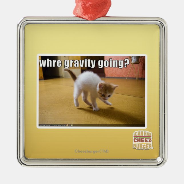 Ornamento De Metal Onde ir da gravidade? (Frente)