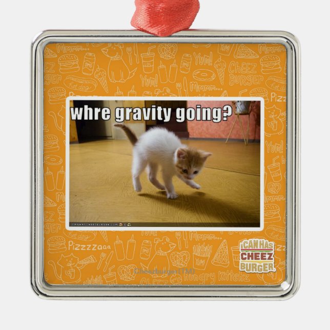 Ornamento De Metal Onde ir da gravidade? (Frente)