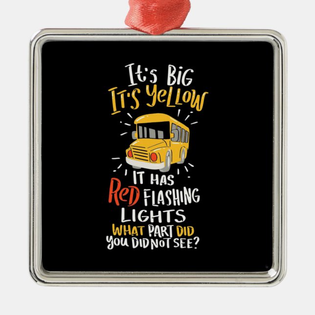 Ornamento De Metal Ônibus Escolar É Grande E Amarelo (Frente)