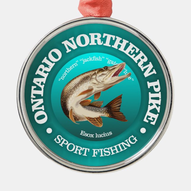 Ornamento De Metal Ontario Pike Fisheries (Frente)