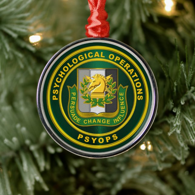 Ornamento De Metal OPERAÇÕES PSICOLÓGICAS PSYOPS Crest Regionais (Árvore)