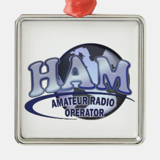 ORNAMENTO DE METAL OPERADOR DE RÁDIO AMADOR AZUL DO LOGOTIPO DO