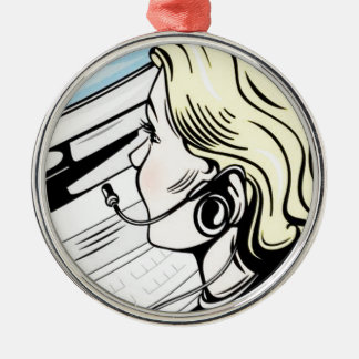 Ornamento De Metal Operador lindo do telefone