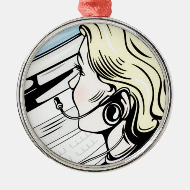 Ornamento De Metal Operador lindo do telefone (Frente)