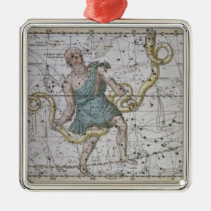 Ornamento De Metal Ophiuchus ou Serpentarius, 'de um atlas celestial