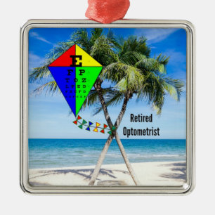 Ornamento De Metal Optometrista aposentado, placa de licença de humo