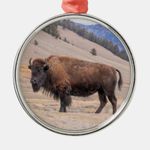 Ornamento De Metal Oranato de Buffalo Bison