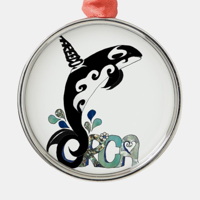 Ornamento De Metal Orca Freedom Art (Frente)