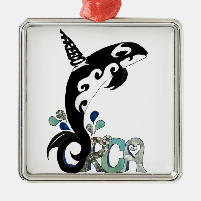 Ornamento De Metal Orca Freedom Art (Frente)