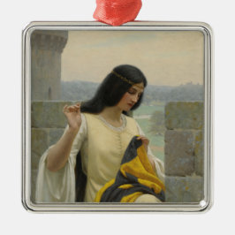 Ornamento De Metal Ordenando o Sinalizador Padrão (Mulher Medieval)