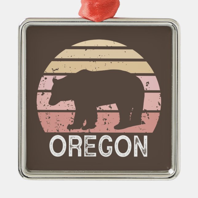 Ornamento De Metal Oregon Bear (Frente)