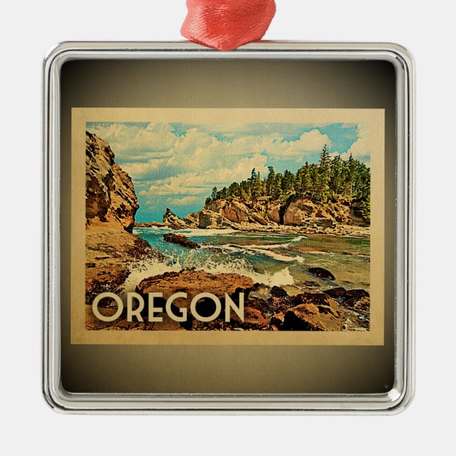 Ornamento De Metal Oregon Ornament Vintage Travel (Frente)