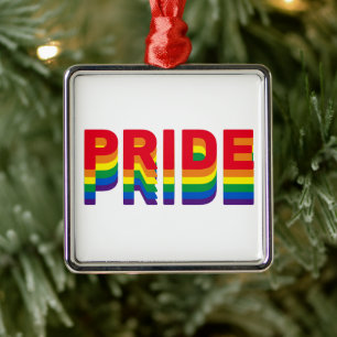 Ornamento De Metal Orgulho arco-íris cores gay lgbtq Natal