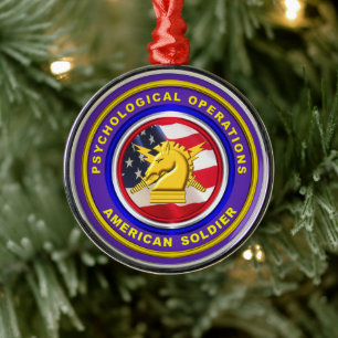 Ornamento De Metal Orgulho de Operações Psicológicas no Natal Vete