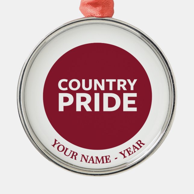 Ornamento De Metal Orgulho do país (Frente)