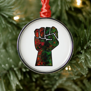 Ornamento De Metal orgulho negro punho vermelho verde bandeira pan-af