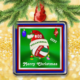 Ornamento De Metal Ornações de Voleibol Personalizadas, Nome, Número