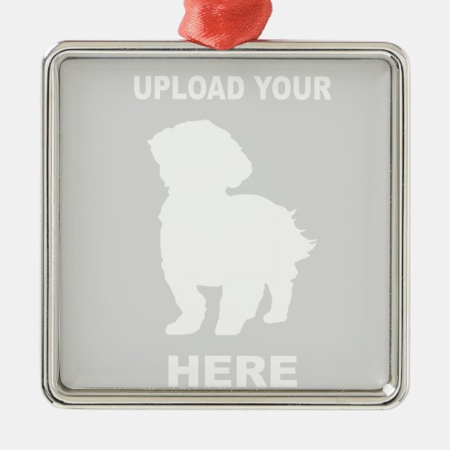 Ornamento De Metal Ornament Cavachon Personalizado, Foto Pet (Frente)