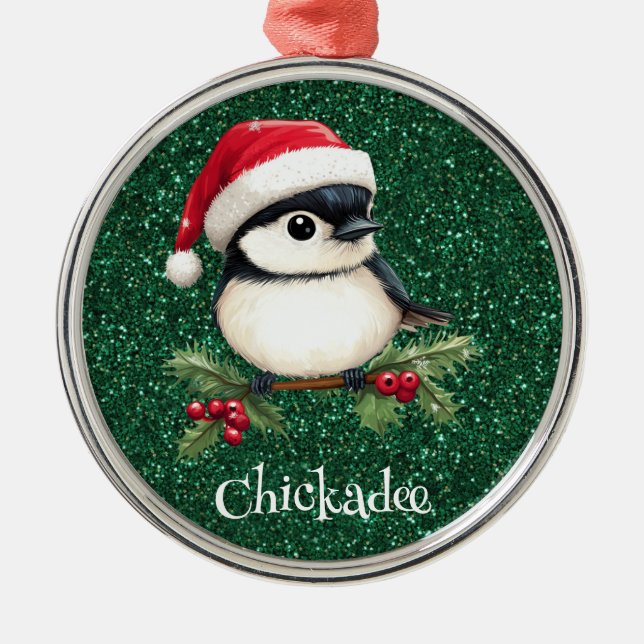 Ornamento De Metal Ornament Chickadee (Frente)