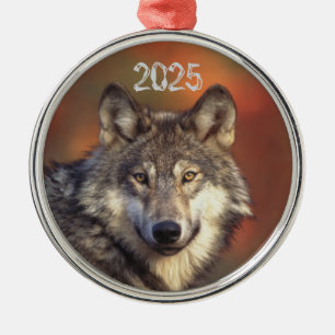 Ornamento De Metal Ornament de Wolf da cinza