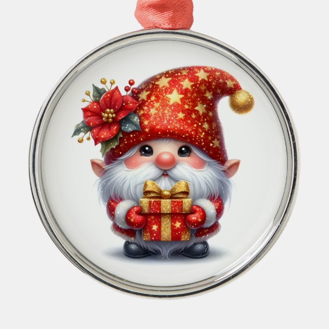 Ornamento De Metal Ornament Elf de Natal (Frente)