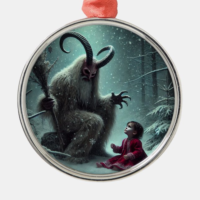 Ornamento De Metal Ornament Krampus de Natal (Frente)
