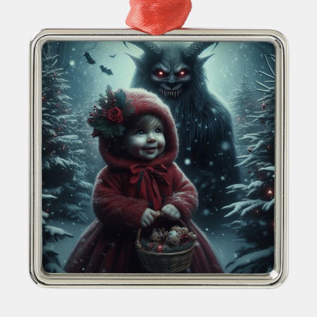 Ornamento De Metal Ornament Krampus de Natal (Frente)