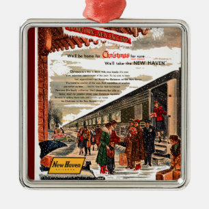 Ornamento De Metal Ornament New Haven Railroad Christmas 1947