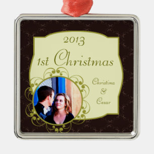 Ornamento De Metal Ornament Personalizado Light/Olive Green Cha