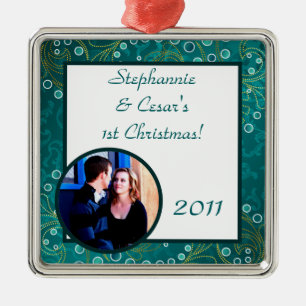 Ornamento De Metal Ornament Personalizado Teal Árabe
