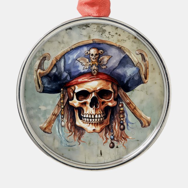 Ornamento De Metal Ornament Pirate Mascot (Frente)